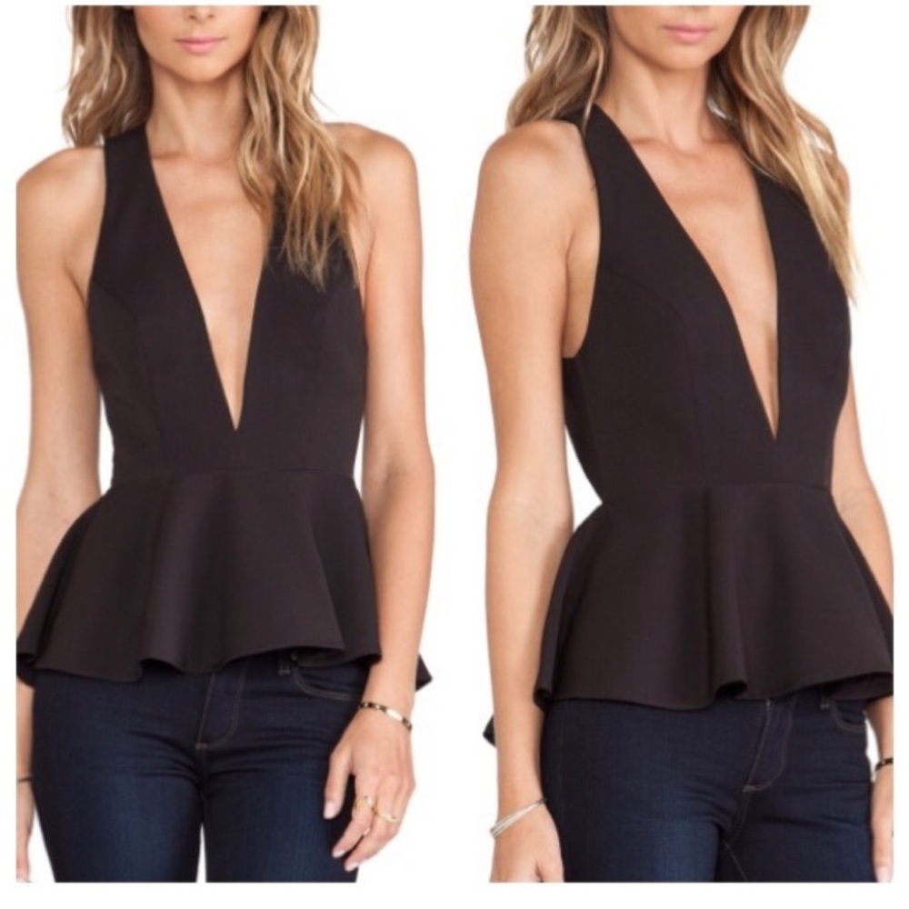 Lovers + Friends Bloom Blouse in Black size M cross cross back